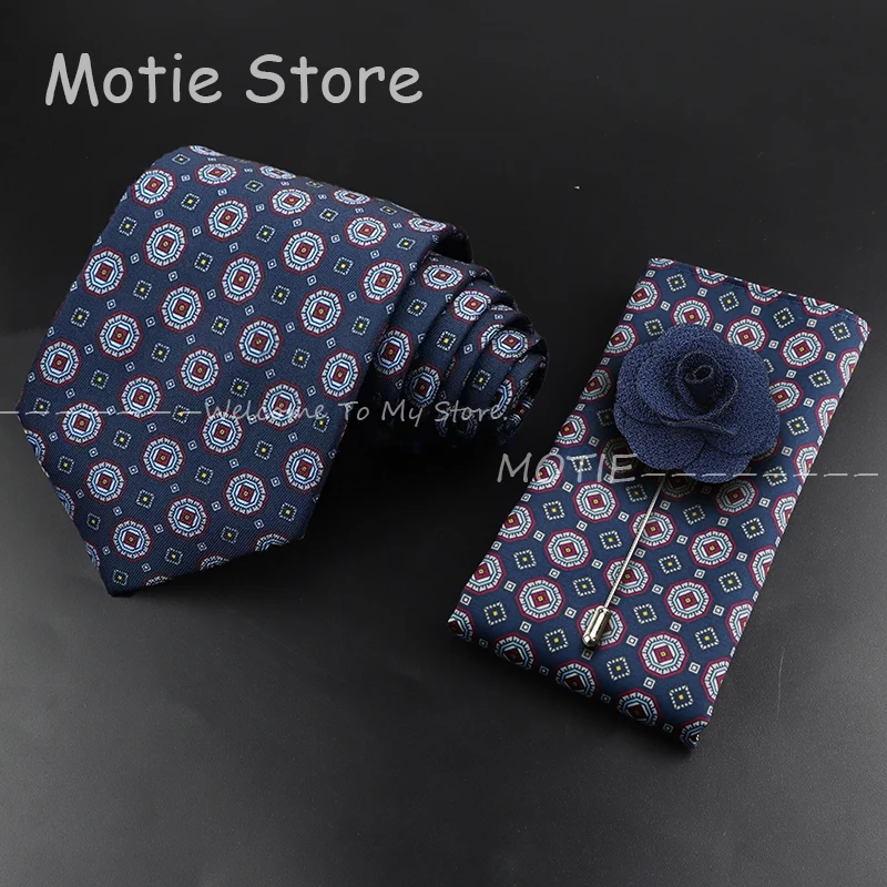 20 Stile, modisches Krawatten-Set für Herren, inklusive Blumenbrosche, weicher Jacquard-Taschentuch, Manschettenknöpfe, Accessoires, Alltagskleidung, Krawatte, Party-Geschenke – Detail 13