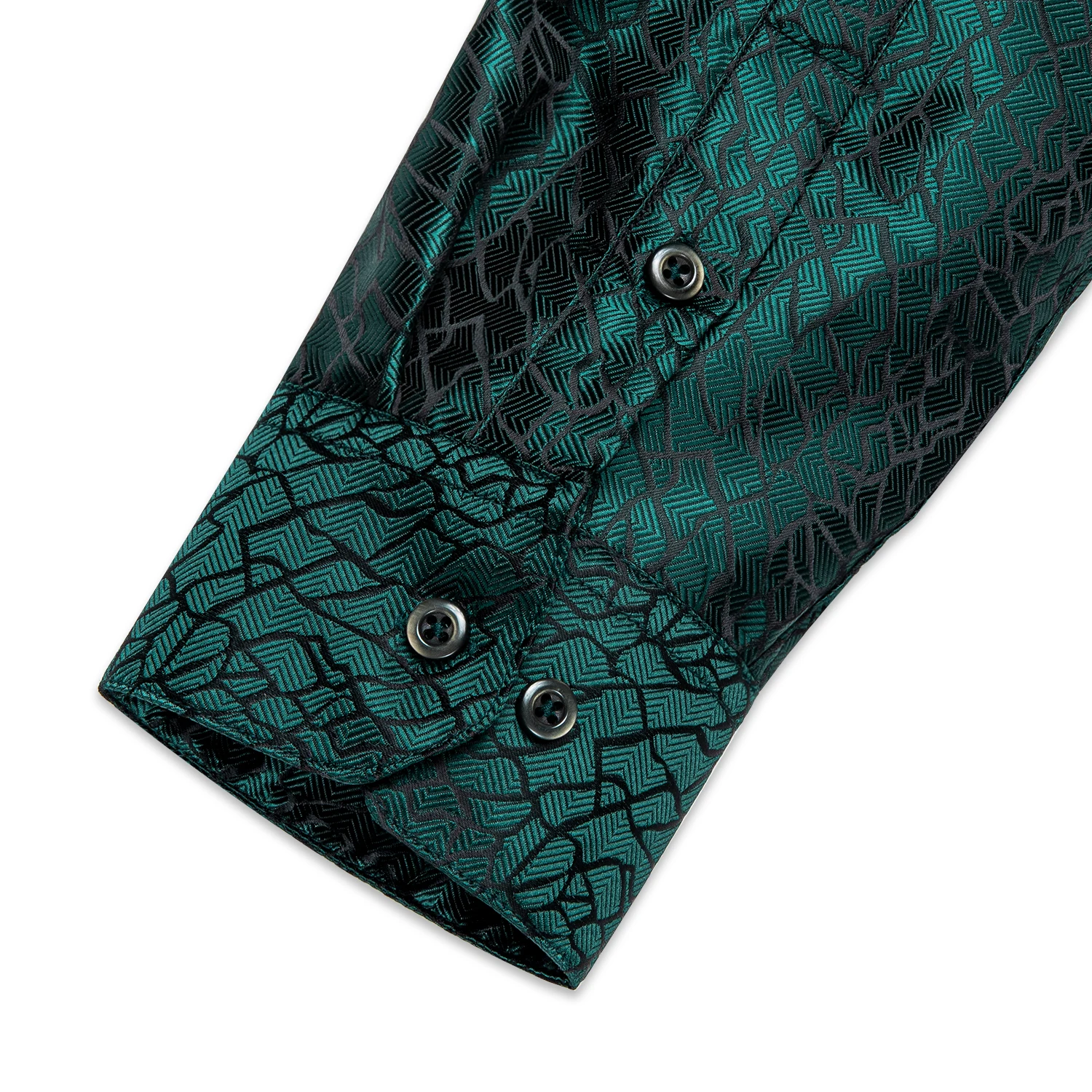 Mens dress shirt Men's dark green silk long sleeve dress shirt