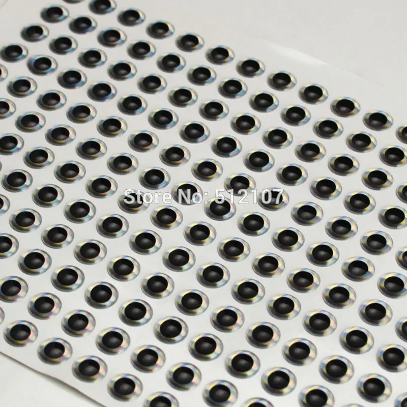 4mm Silver Reflective 2D Flat Stick-On Fishing Lure Eyes Tackle Craft 325  Pieces