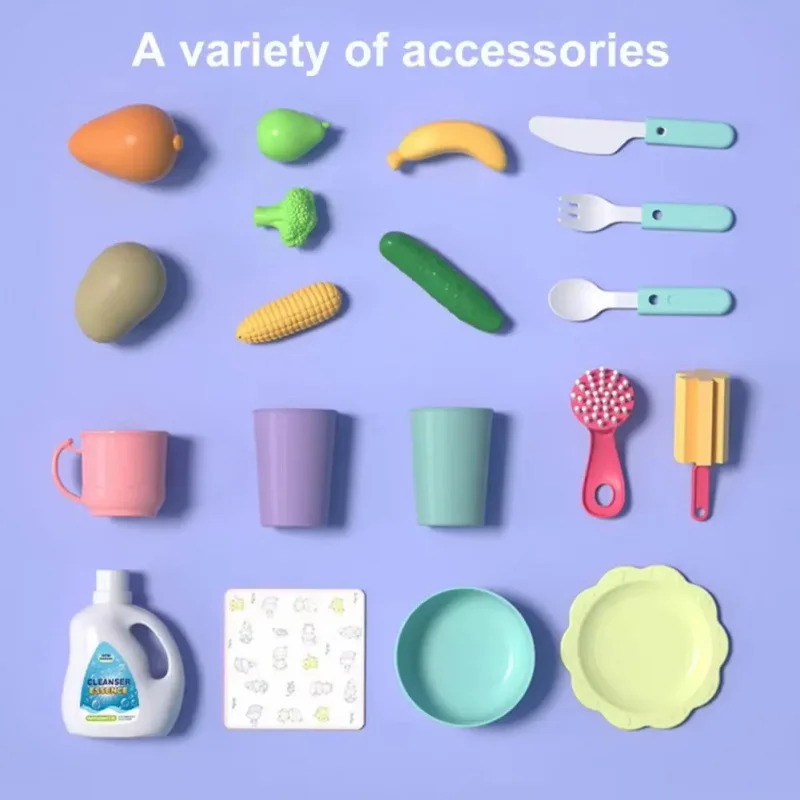 Real Dishwashers Realistic Kitchen Toys for Kids Electric Wash Dishes Kitchen Sink Cooking Dishwasher Set Set Toys