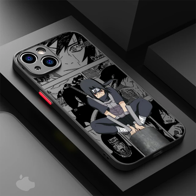 thumbnail image 1 of Funda de narutos-itachis para Apple iPhone, 15, 11, 14, 13, 12 Pro, 7, XR, X, XS, Max, 8 Plus, 6, 6S, SE, 2022, 15Pro, color negro mate, 1 of 5