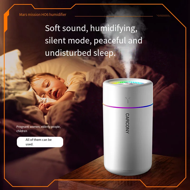 280ML Air Humidifier Large Fog Volume Colorful Atmosphere Light Silent Aroma Diffuser Essential Oils Aromatherapy for Home Car 5