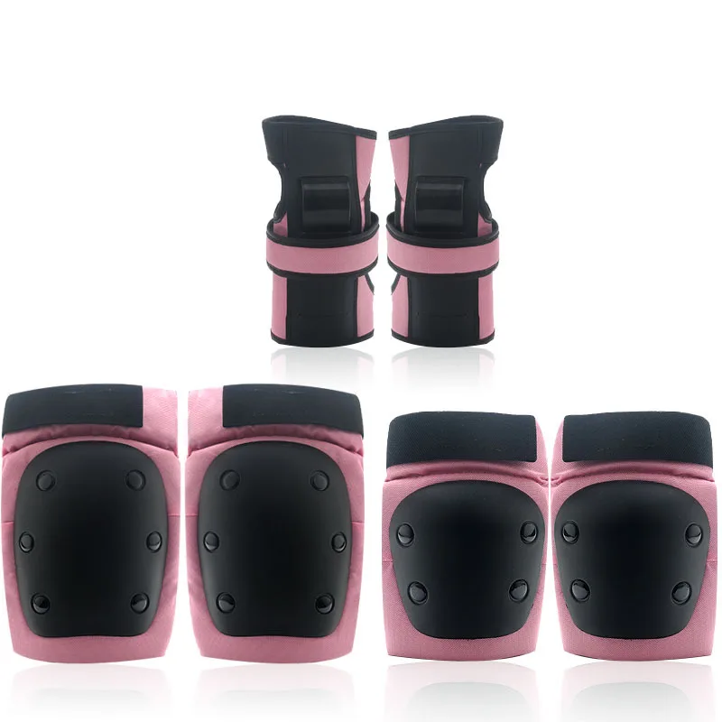 Pack De 6 Protections Sport Universelles - Genoux, Coudes, Paumes - Rose - Enfants/Adultes