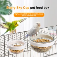 Bird Feeding Bowl Detachable Transparent Plastics Bowl Food Cup For Cage Convenient Hanging Parrots Water Feeder Pet Supplies 2