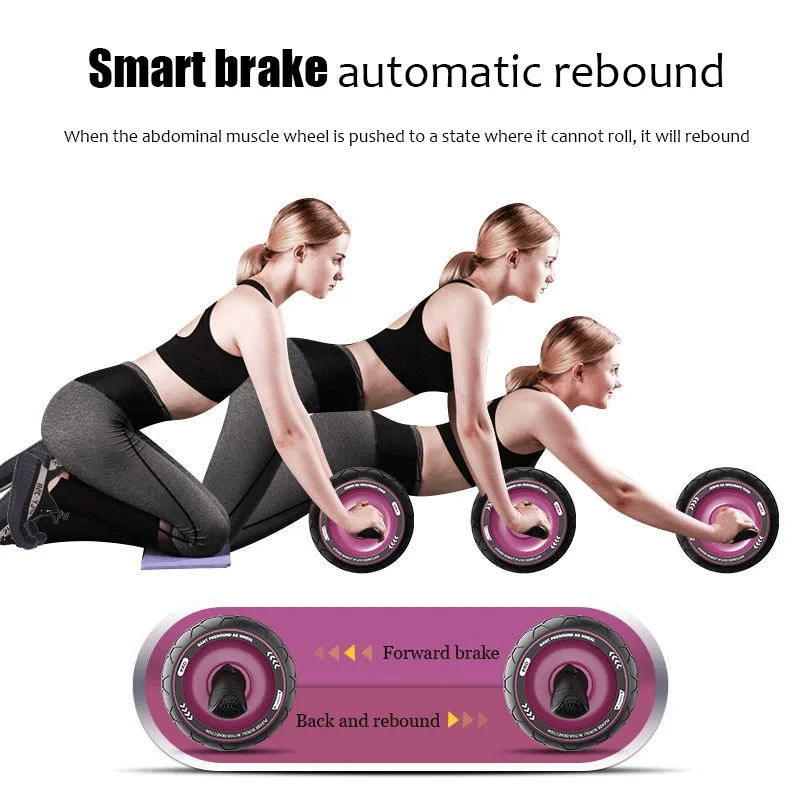 

Home Training Silent Abdominal Muscle Trainer Ab Roller Abdominal Wheel Gym Fitness Equipment Roller Automatically Rebounds