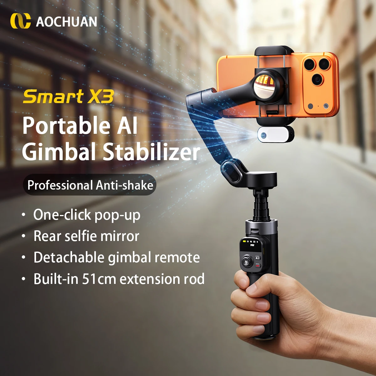 Sklopljeni AOCHUAN Smart X3 prijenosni gimbal