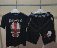 T Shirt and Shorts Brand Rhinestones Male Men’s Tracksuit Summer  Sports Suits Sweatsuit