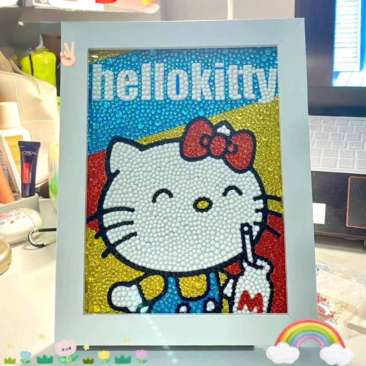 ハローキティアッシュダイヤモンドコラボ ハローキティステッチダイヤモンド描画kt猫、子供のための誕生日