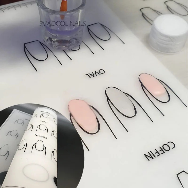 Silicone Acrylic Nail Practice Sheet Training Mat Salon Manicure Monomer Liquid Professional 