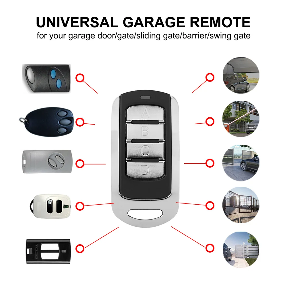 Newest Replicator Multi Frequency 280-868MHz Garage Door Remote Control Universal Gate Opener 433.92MHz Fixed Rolling Code Clone 4