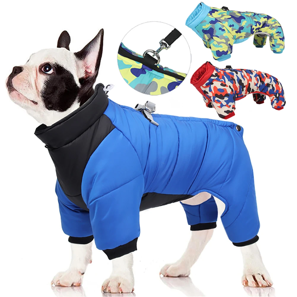 Waterproof Small Dog Clothes Winter Dog Coat With D Ring Warm Pet