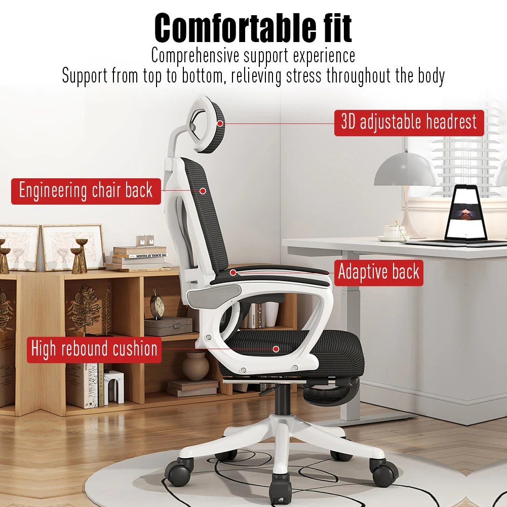 Home Computer Chair Office Chair Adjustable 360 °Swivel Cushion