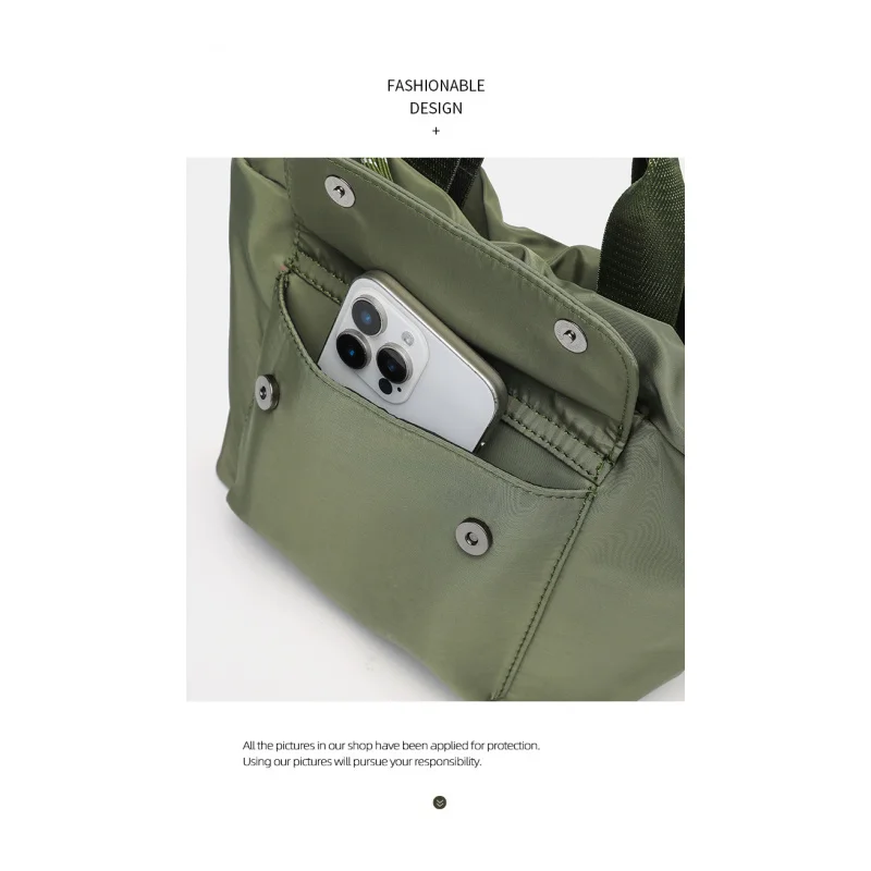 Women's Tote Bag Fashion Lightweight Oxford Cloth Casual Handbag Drawstring Polyester Simple Shoulder Bag