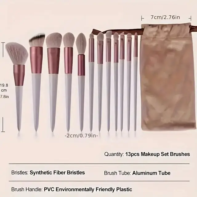 13 PCS Cosmetic Brushes Set Eye Shadow Foundation BB Cream Concealer Women Cosmetic Brush Eyeshadow Blush Powder Blending Beauty 6