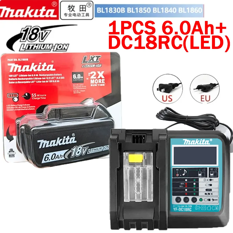 NEW 6AH makita BL1860 18V Battery Power Tools Li-ion Replacement LXT BL1850 BL1840 for 18V Screwdriver with BMS 18V🏆🏆🏆