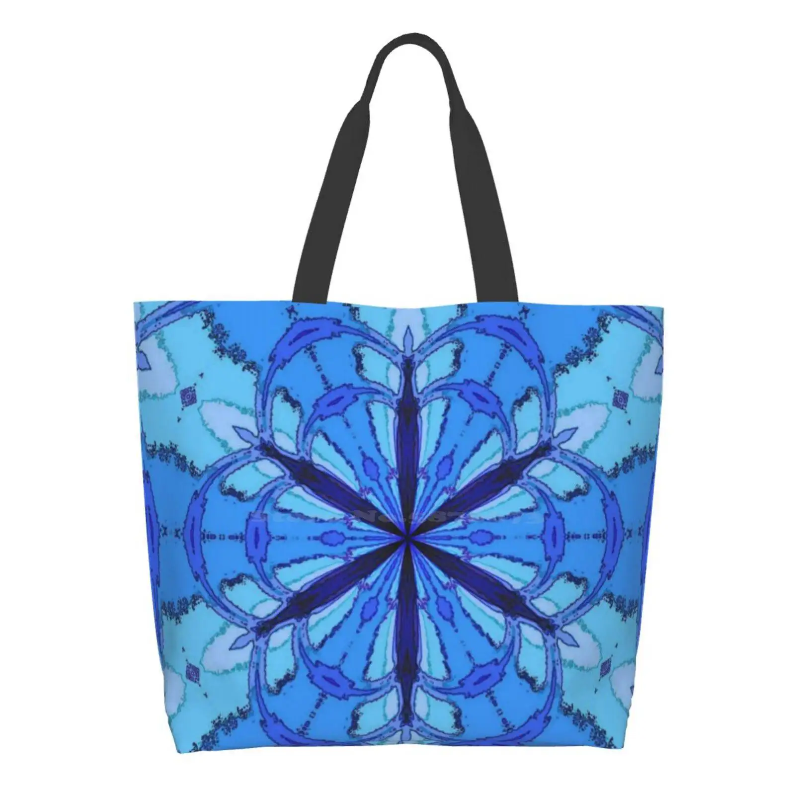 

Женская сумка-тоут со звездами, ярко-голубая дорожная Сумочка на плечо для девушек, со звездами, цветами, спокойным сном, центрирующим синим духом