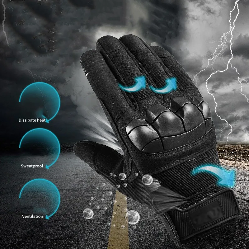 Men Riding Gloves Cycling Bike Full Finger Motos Racing Gloves Antiskid Screen Touch Outdoor Sports Tactical Protect Gear