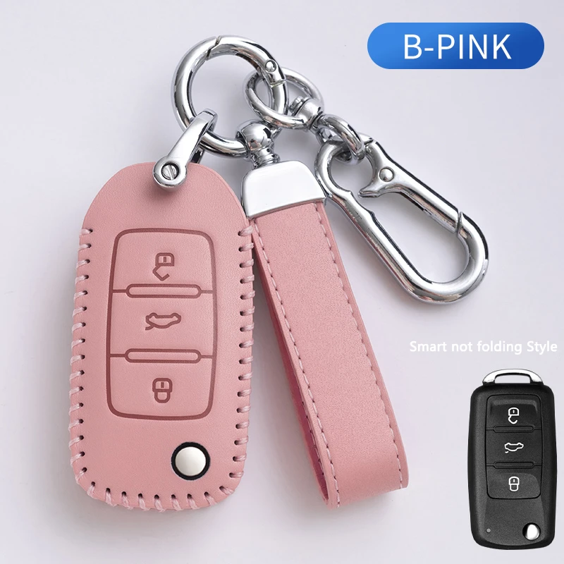 Per Vw Volkswagen Polo Golf Passat Beetle Caddy T5 Up Eos Tiguan Seat Per Skoda Top Pelle Bovina Car Key Case Cover Remote Fob