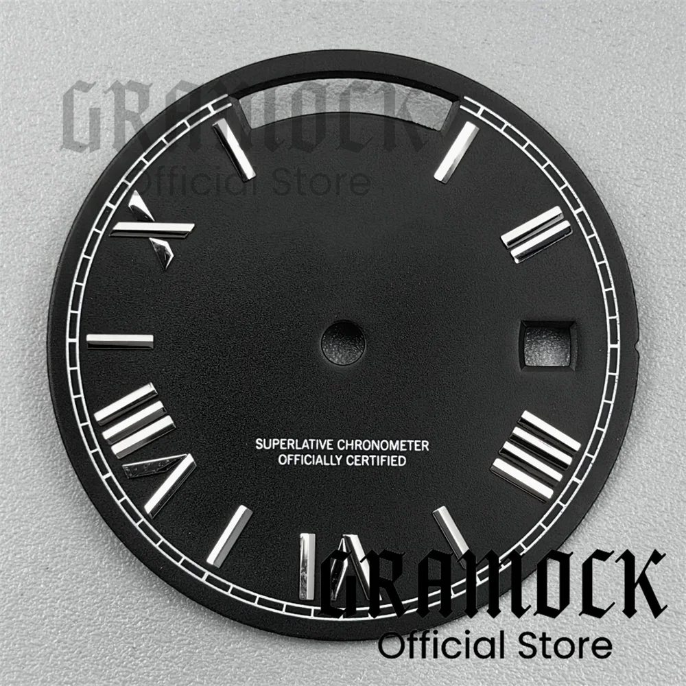 Sky Blue and Coffee Grey Sunburst Watch Dial with Roman Edge Markers - Dual Calendar Week Display