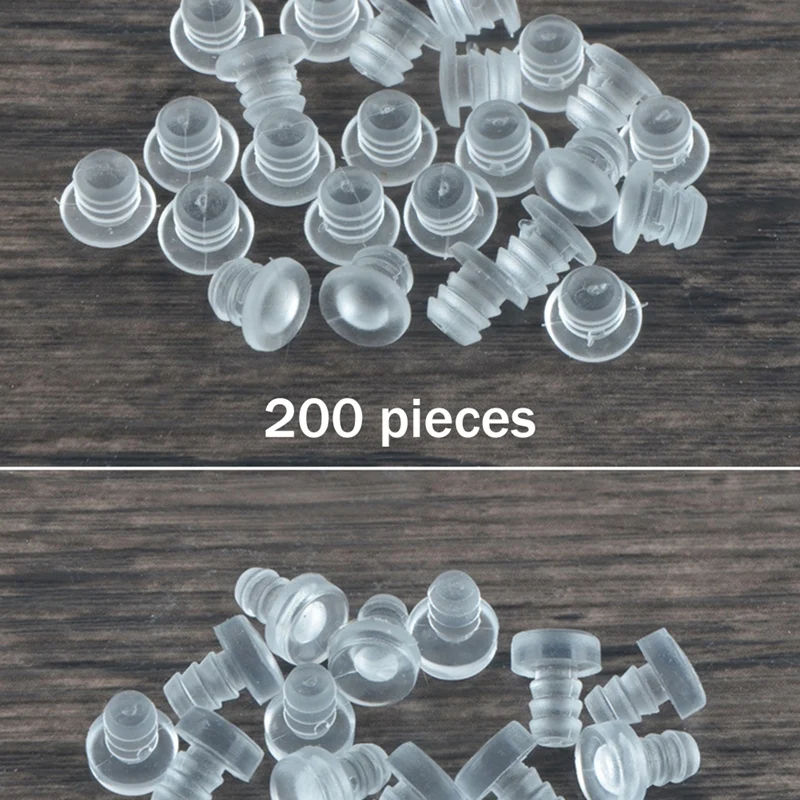 200PCS Cabinet Door Anti-Shock Pellets For Patio Countertops, Fits 3/16 Inch Hole