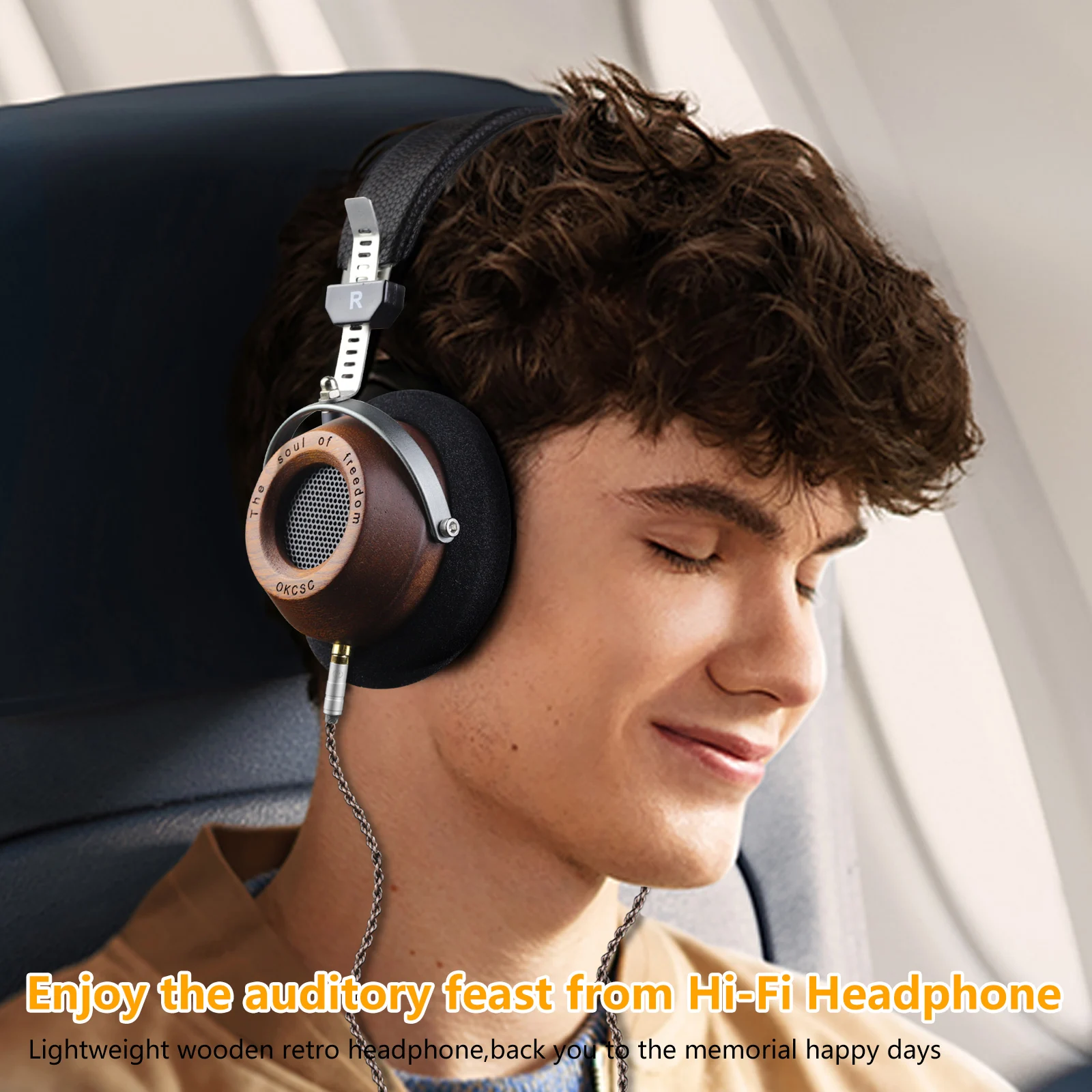 OKCSC M1 Pro Wooden HiFi Headphones thumbnail 6