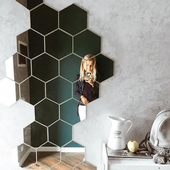 3D Hexagon Mirror Stickers 1