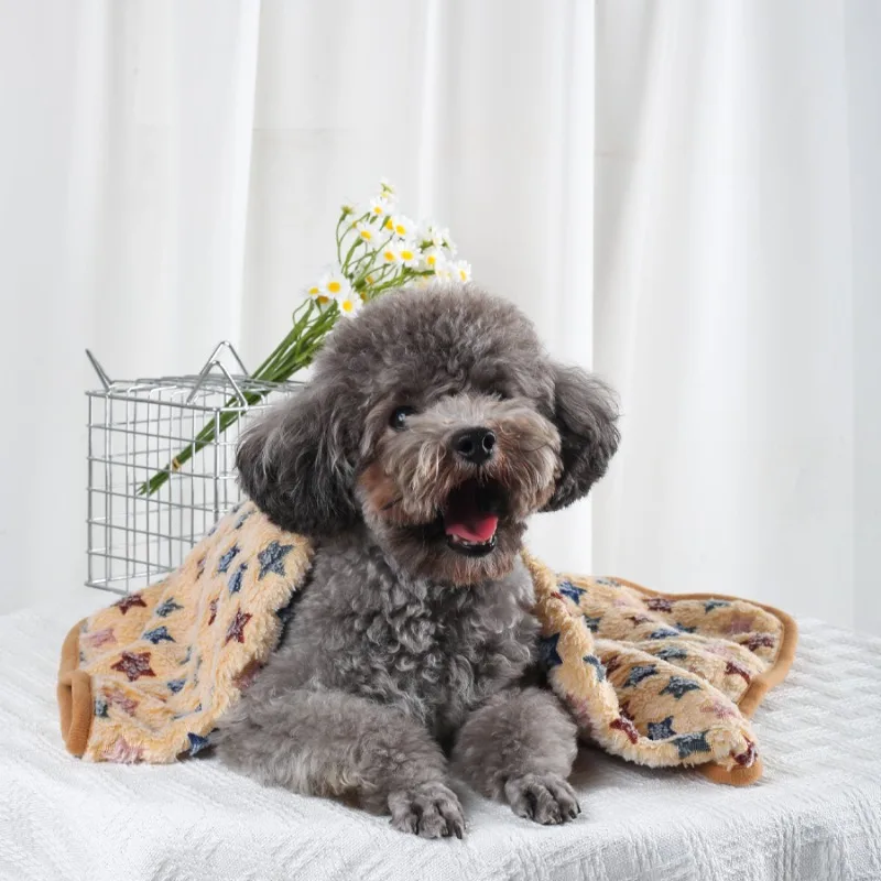Weiche Flauschige Hochwertige Haustierdecke Flanell Hundeschlafdecke Pfotenabdruck-Muster Haustiermatte Warme Komfortable Decke für Katze Hund – Detail 15