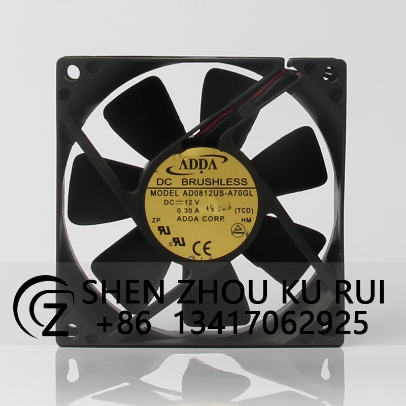 

Case Cooling Fan Centrifugal Exhaust Industrial Axial Ventilation for ADDA 24V 48V DC12V 0.30A EC AC 80x80x25MM ad0812US-A70GL