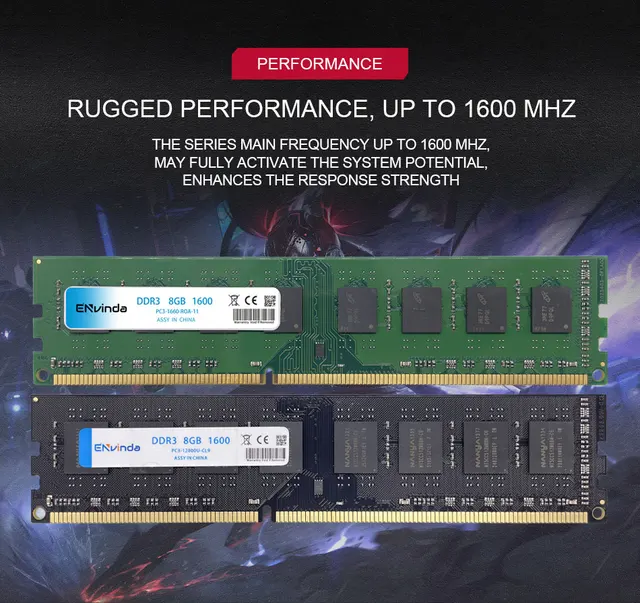 ENVINDA Memoria DDR3 8GB 4GB Ram 1600Mhz Desktop Memory Desktop