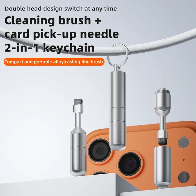 2IN1 SIM Card Tray Removal Tool Eject Pin Earbuds Cleaning Brush Reset Tools Needle Opener Cleaner Pen Kit for iPhone Airpods 1