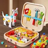 Children's Wooden Toolbox Montessori Educational Toys Nuts Screws Simulated Carpenter Assembly Repair Tools Creative Play Set 1