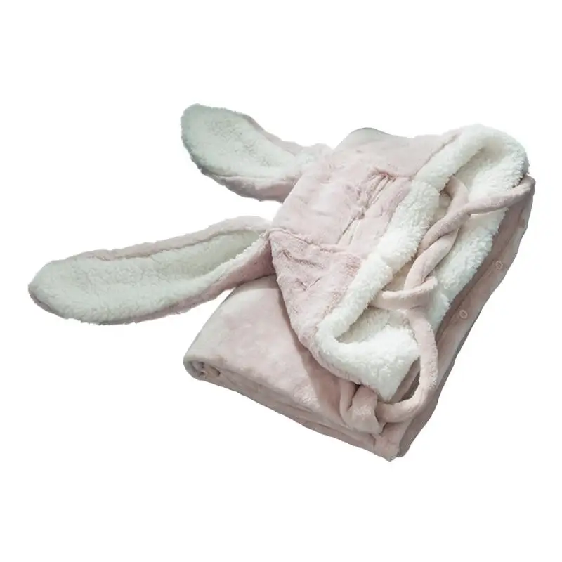 

Warm Wearable Hoodie Blanket Bunny Ear Blanket Hooded Cloak Soft Breathable Bunny Ear Blanket Hooded Cloak For Women Birthday