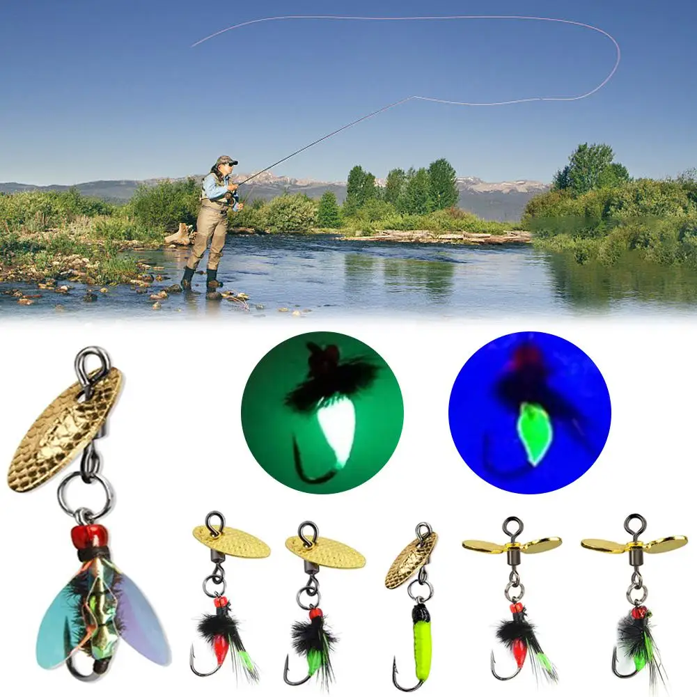 

1pcs Fly Flies Fishing Lure Spinner Sequins With Hook Fishing Bait Accessories Fake Artificial Tools Corrosion-resistant A1O3