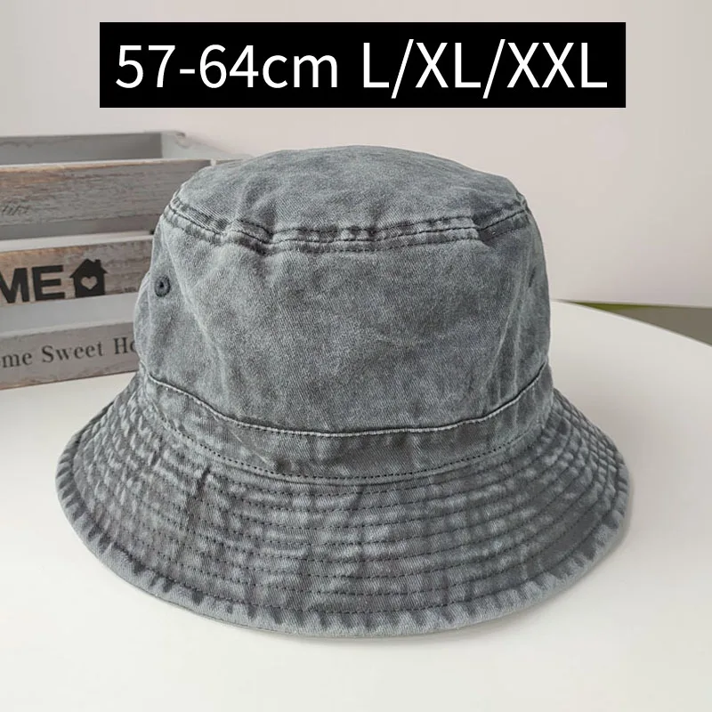 2023 Big Head Plus Size Bucket Hat for Men Pure Cotton Panama