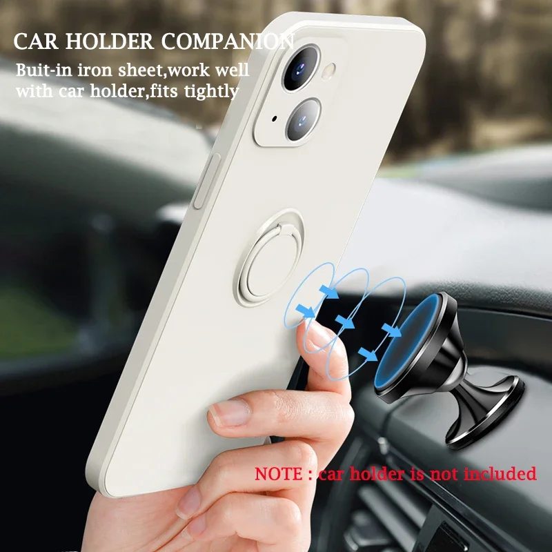 Enhanced Liquid Silicone Ring Holder Phone Case - Sleek and Durable Protection