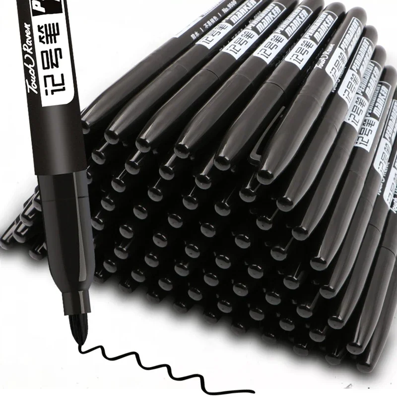 3/6/9Pcs/Set Permanent Marker Pen Fine Point Waterproof Ink Thin Nib Crude Nib Black Blue Red Ink 1.5mm Fine Color Marker Pens 2
