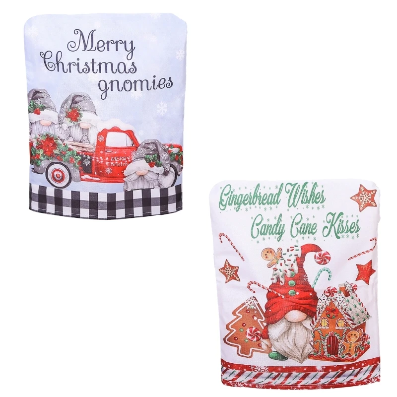 

Christmas Chair Cover Truck Gnome Chair Back Covers Removable Slipcovers Decor