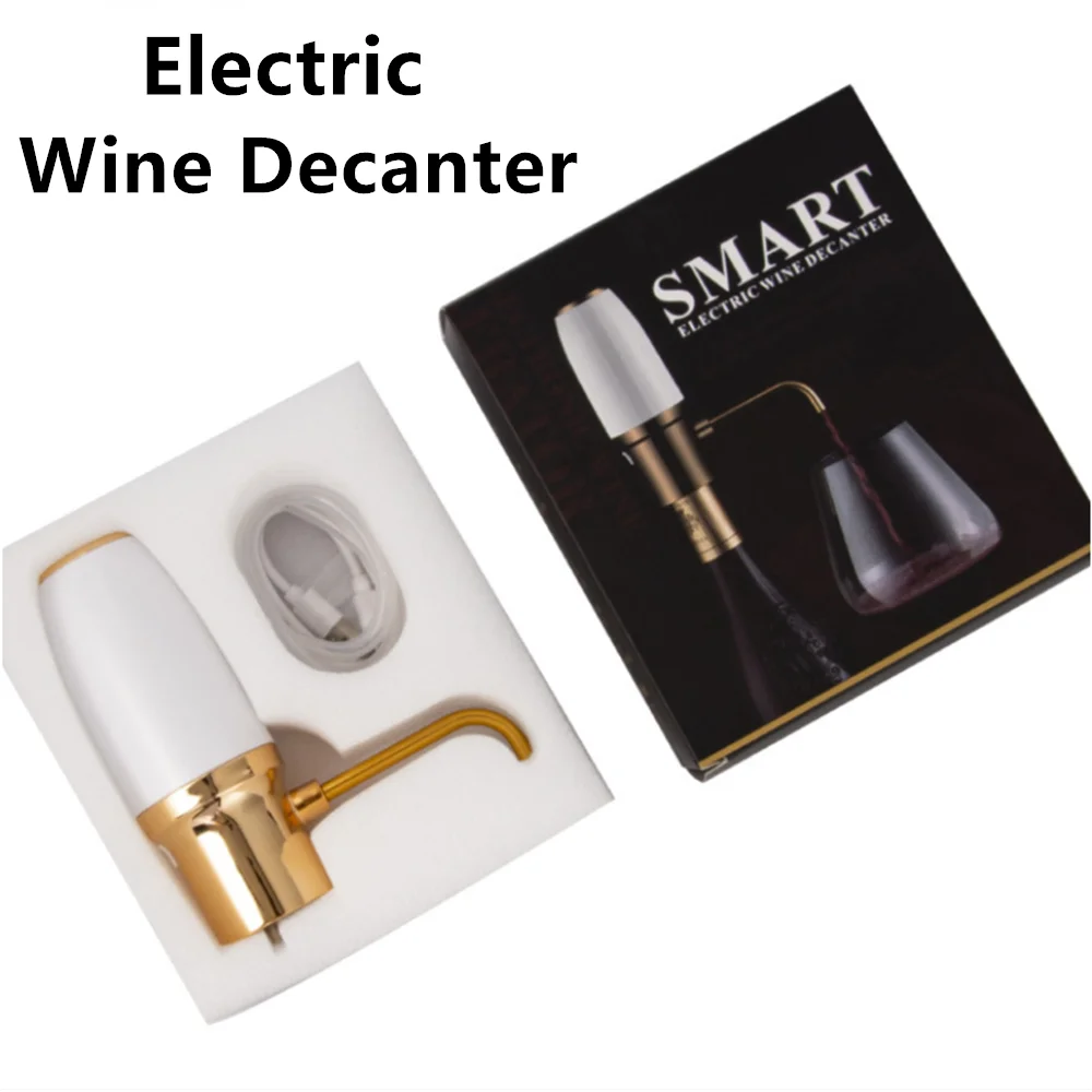 Ricarica Usb Decanter Elettrico Per Vino Portatile Smart Auto Pompa Per Vino Versatore Dispenser Strumenti Per Vino Aeratore Per Vino In Acciaio Inoss
