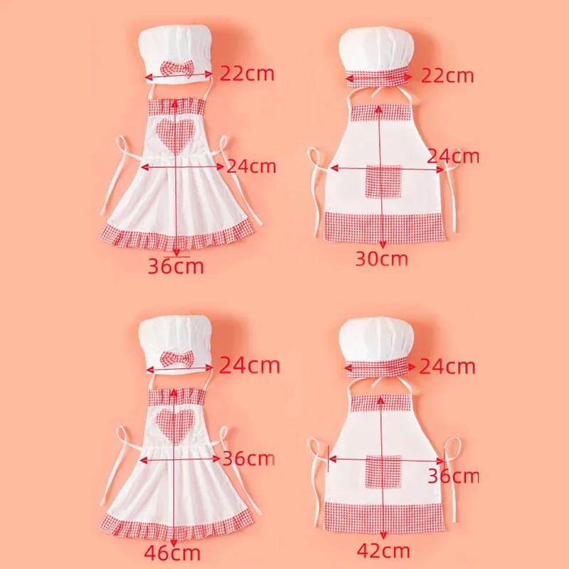 Cute Baby Chef Apron and Hat Set 2 Pcs Infant Kids Cook Costume