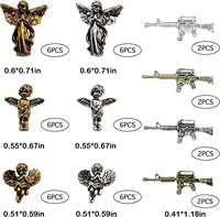 44PCS Virgin Mary Cupid Angel 3D Nail Gems Gold Sliver Nail Decorations Nail Rhinestones Accessor Nail Art Supplies Manicure DIY 2