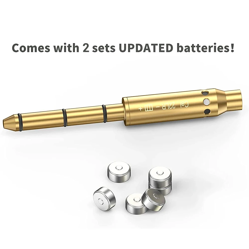 Red Laser Brass Boresighter .177/.223Rem/22LR/9mm/.38spl/308Win Cal Red Laser Bore Sight End Barrel for Revolvers Pistols Rifle laser bore sight laser sight red dot laser sight