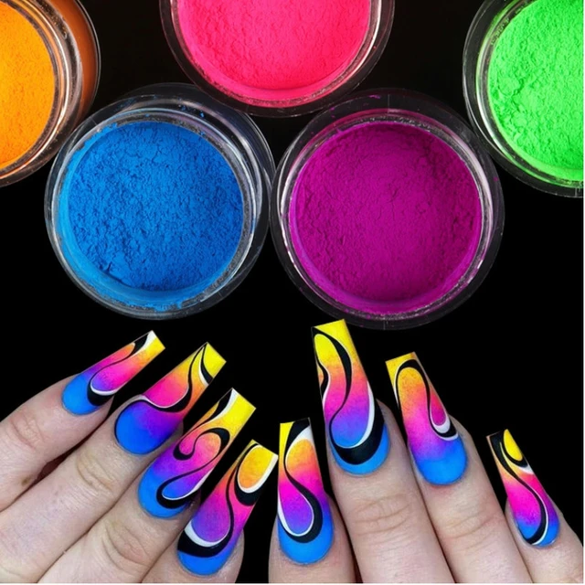 12 Colors Glow InThe Dark Acrylic Powder luminescent pigment High  Brightness Luminescent Powder Nail Acrylic Chrome Powder 10G - AliExpress