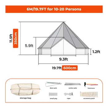 Cotton Canvas Bell Tent Glamping British Yurt Camping Tent Single Door 2