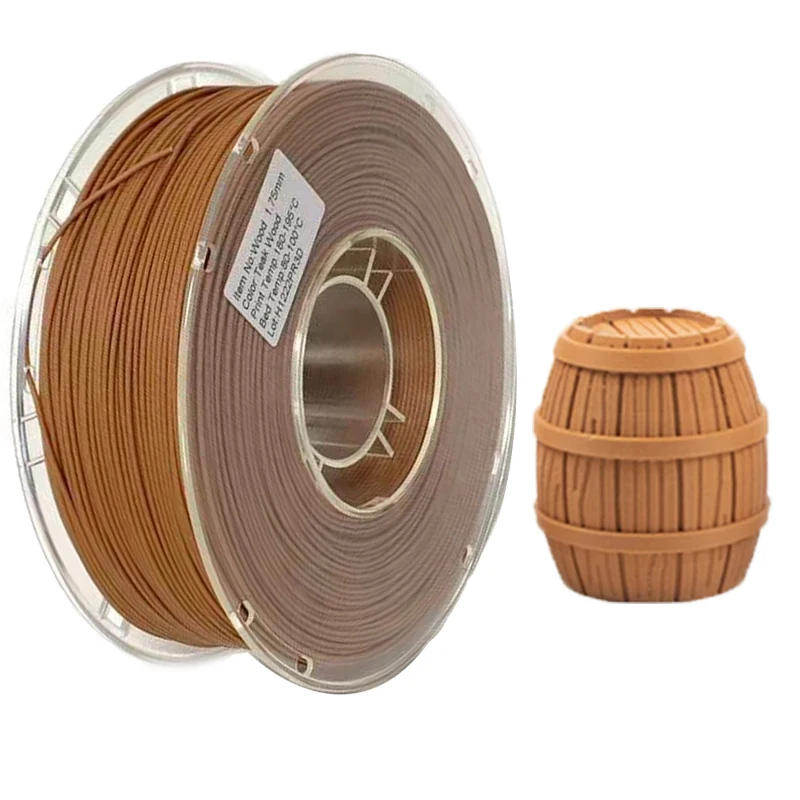 PLA 목재 3D 프린터 필라멘트, 목재 호두, 오크 우드, 체리 티크우드, 3D 인쇄 재료, 1.75mm, 1.75mm