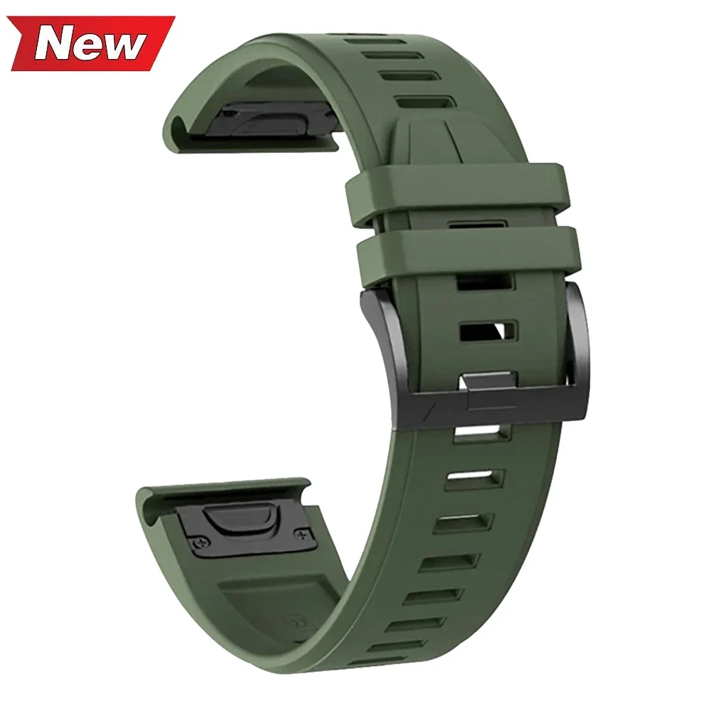 Enhanced Silicone Sport Watch Band - QuickFit 26/22mm, Premium Replacement Strap