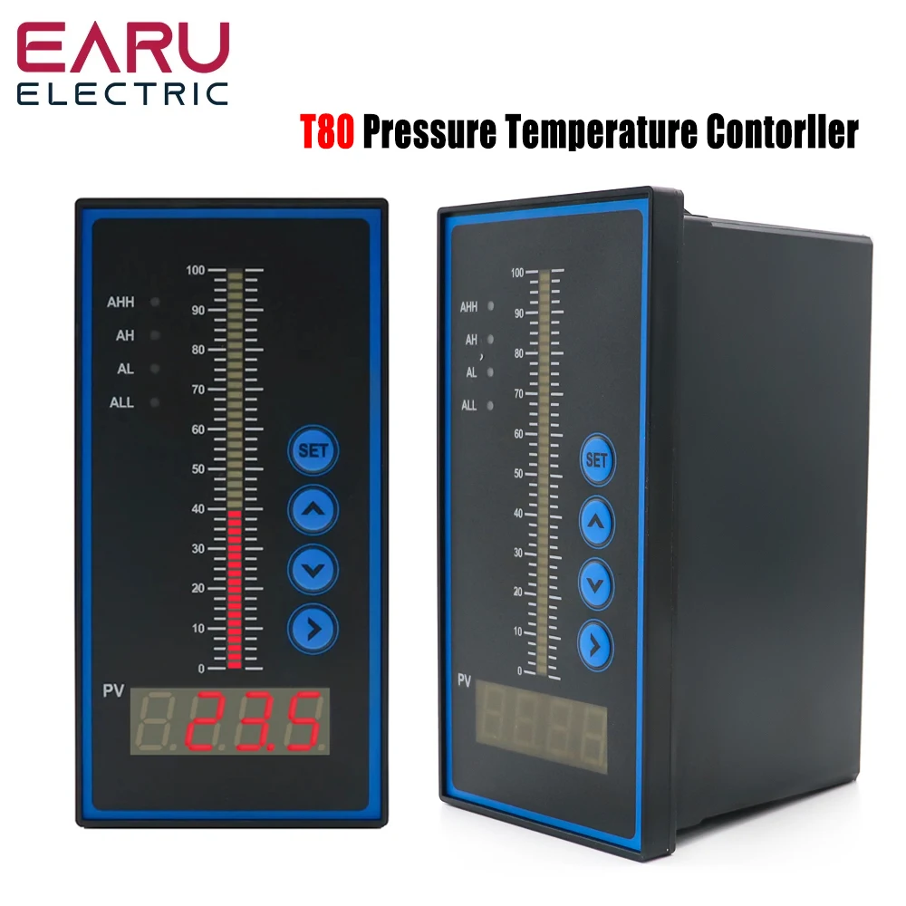 AC85~260V Water Liquid Level Pressure Temperature Contorller Dual Column Channel Display Universal Input 4-20MA Transmitter Pump