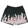 2023 Mesh Breathable Men Shorts GYM Basketball Running Quick-Drying Shorts Baggy Flame Print Fashion Shorts Summer Shorts 2