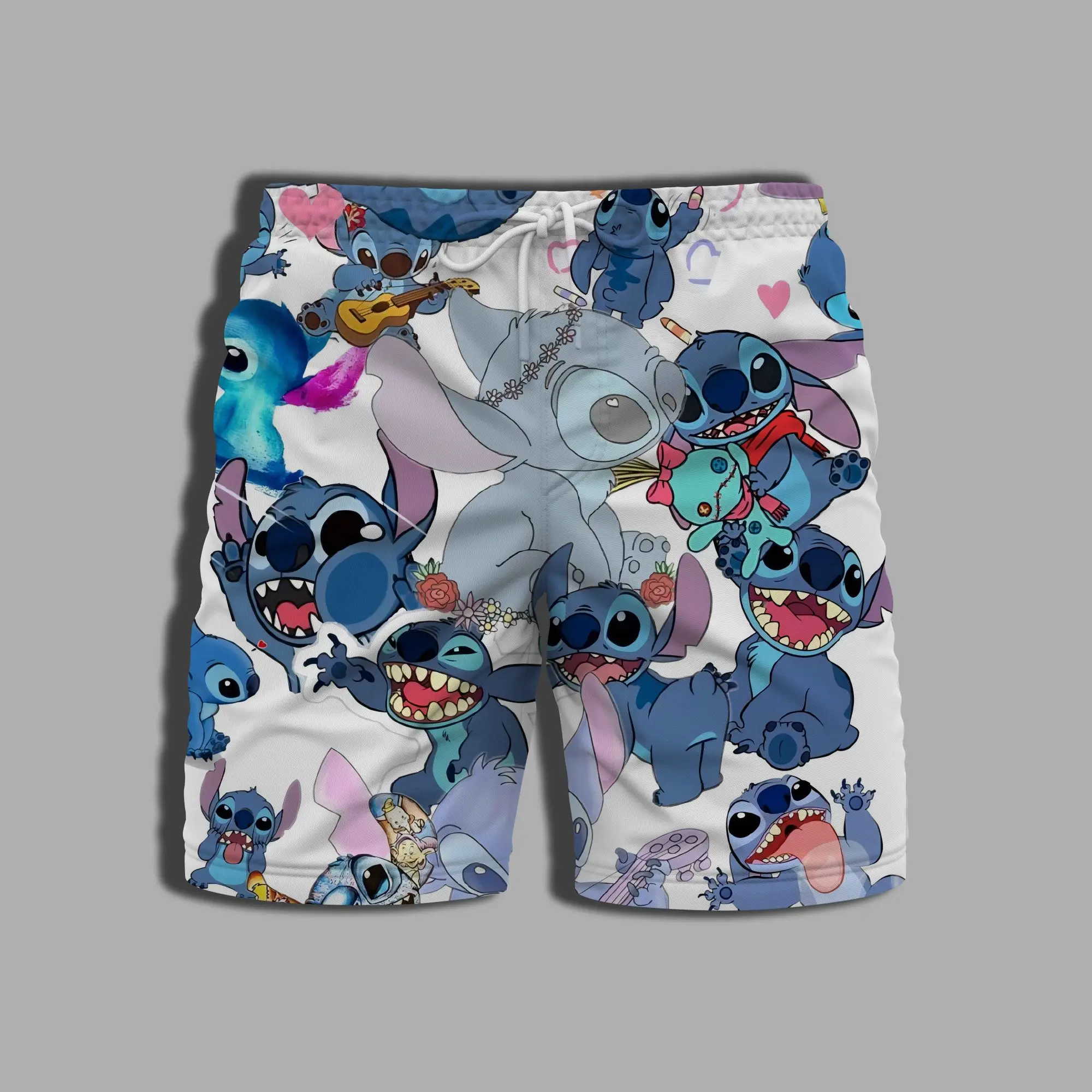Sports Shorts Man Men's Clothing Disney Printing Gym Summer Pants Whole Swimsuit Stitch Beach Wear Male Bathing Suit Swim Women 6