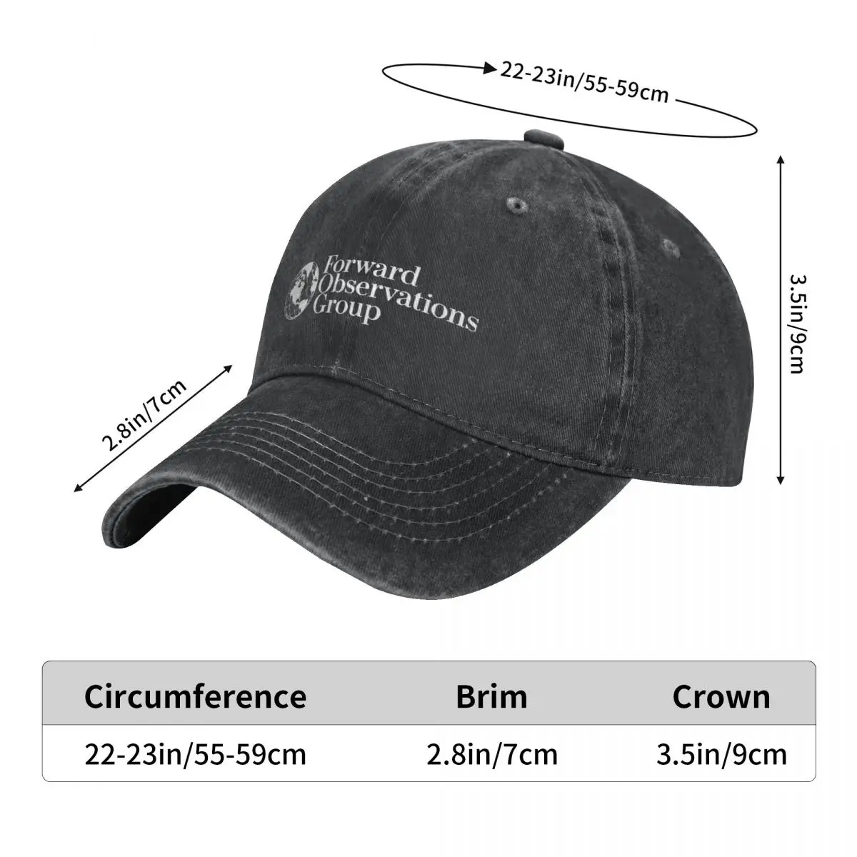 Forward Observations Group Washed Baseball Cap FOG Death Skeleton Satan Casual Hats Summer Unisex Teens Sun Visors Baseball Caps 2