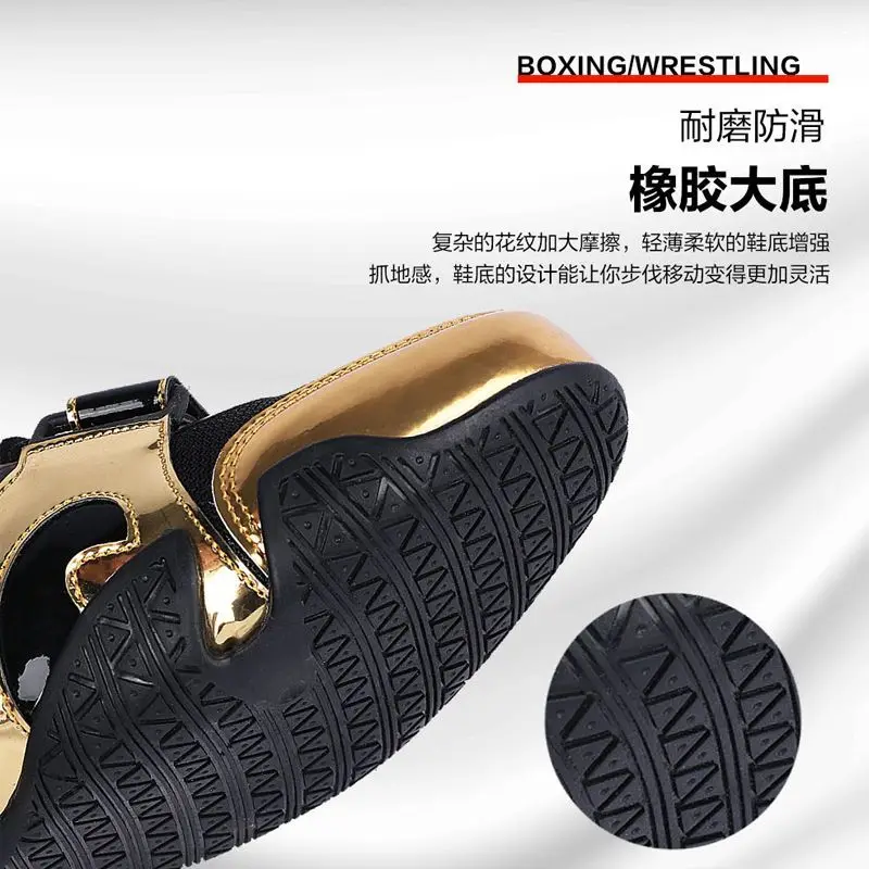 High-top Professional Boxing Shoes Men's Free Fighting Sports Shoes Lightweight Wear-resistant Comfortable Wrestling
